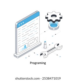 Ilustración de stock isométrica de programación Eps 10 Archivo