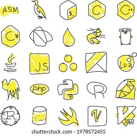 programing language icons ans patters