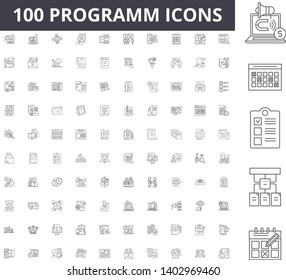Programm line icons, signs, vector set, outline illustration concept 
