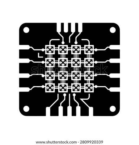Programmable Chip Silhouette Vector Icon