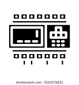 programmable logic controller plc glyph icon vector. programmable logic controller plc sign. isolated symbol illustration