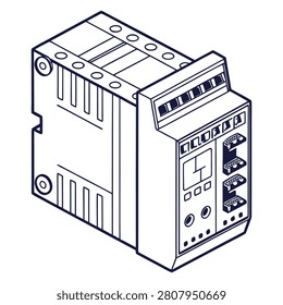 programmable logic controller plc minimal flat vector on white background 