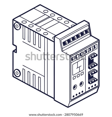 programmable logic controller plc minimal flat vector on white background 