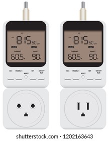 Programmable output thermostat with timer for heating and cooling to connect in Europe and America