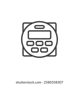 Programmable Timer line icon. linear style sign for mobile concept and web design. Power management gauge outline vector icon. Symbol, logo illustration. Vector graphics