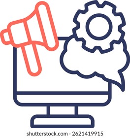 Programmatic Ads Icon Line Color Vector Illustration