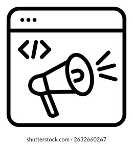 Programmatic Ads Icon Line Style For Various Design Purposes