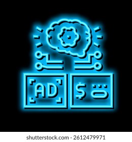 programmatic advertising neon light sign vector. programmatic advertising illustration
