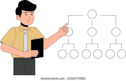 Programmer analyst explainer concept, Office workers character