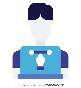Programmer avatar job icon illustration