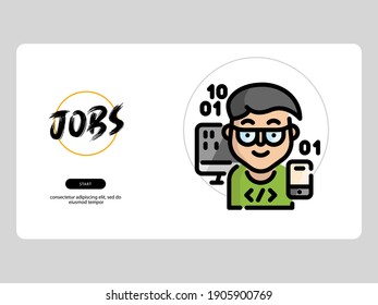 programmer avatar on white background, very suitable for learning media