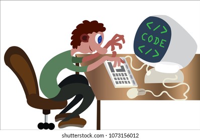 A programmer busy doing some coding