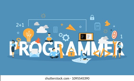 Programmer concept illustration. Idea of software developer.