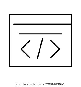 programmer developer coding code button thin line icon outline