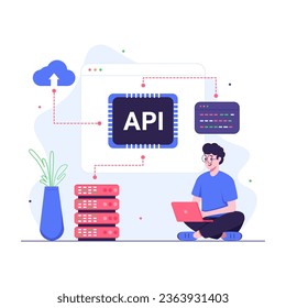 Programmer doing API integration while sitting