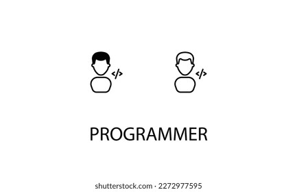 Programmer double icon design stoke illustration
