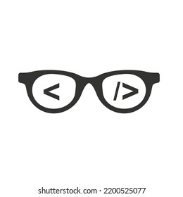 Programmer glasses icon on a white background. Vector illustration