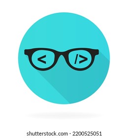 Programmer glasses icon. Vector illustration