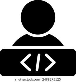 programmer glyph icon illustration vector