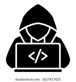 Ícone de glifo do programador. Design de ícone de vetor simples em estilo de glifo. Formato de vetor editável