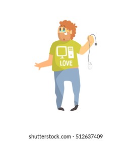 Programmer Holding A Wire Funny Character