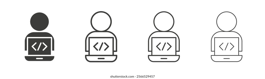 Programmer icon collection for website design, app, UI design.
