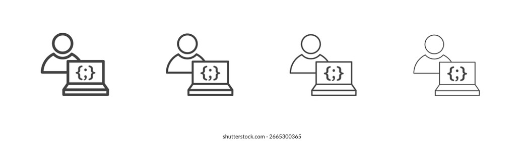 Ícone do programador conceito esboço do símbolo.