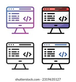 Programmer icon design in four variation color