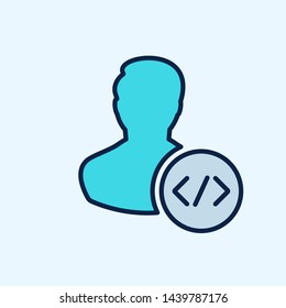 Programmer icon.  Developer vector signs