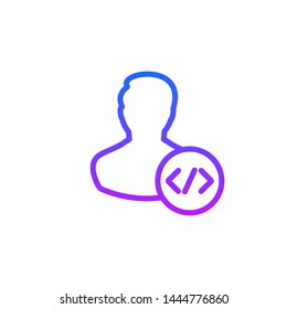 Programmer icon.  Developer vector signs