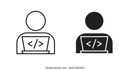Programmer icon elements. doodle graphics icons.