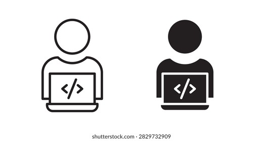 Programmer icon flat app symbol..