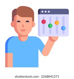 A programmer icon in flat design 