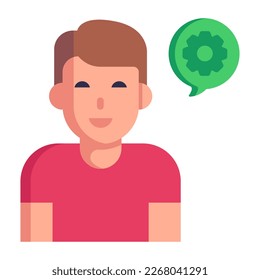 A programmer icon in flat design 