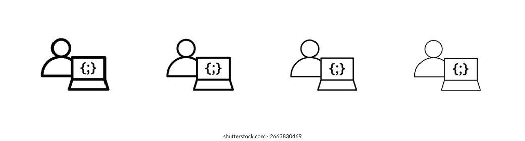 Programmer icon illustration sign collection. vector symbol or logo.