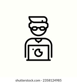 programmer icon, isolated icon in light background, perfect for website, blog, logo, graphic design, social media, UI, mobile app