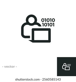 Programmer icon isolated on white background. Vector illustrations are made with vector-based software, not AI generated results.