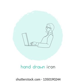 Programmer icon line element. Vector illustration of programmer icon line isolated on clean background for your web mobile app logo design.