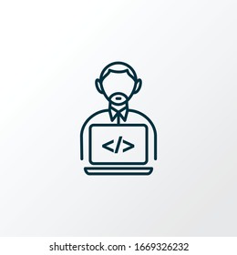 Programmer icon line symbol. Premium quality isolated developer element in trendy style.