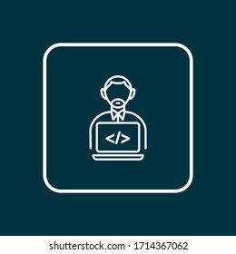 Programmer icon line symbol. Premium quality isolated developer element in trendy style.