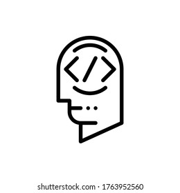 Programmer icon logo vector. Editable stroke and pixel perfect.