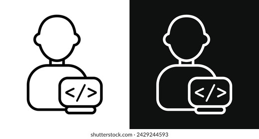 Programmer Icon Set. Vector illustration