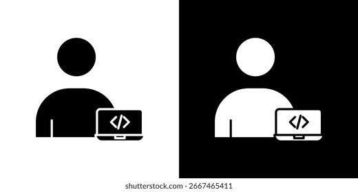 Icono de programador colección de símbolos. Vector plano ilustración de stock.