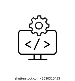 Programmer icon Thin line art isolated