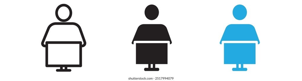 Programmer icon thin line illustration