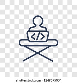 Programmer icon. Trendy linear Programmer logo concept on transparent background from Professions collection