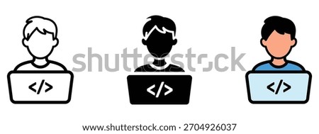 Programmer icon vector. coding and development expertise symbol. vector illustration.