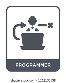 programmer icon vector on white background, programmer trendy filled icons from Strategy collection, programmer simple element illustration