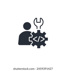 Programmer icon. vector.Editable stroke.linear style sign for use web design,logo.Symbol illustration.