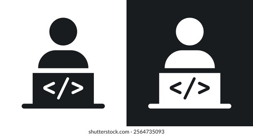 Programmer icons in flat syle